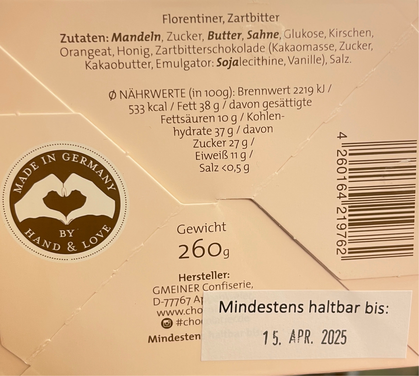 Florentiner Weiße Schokolade