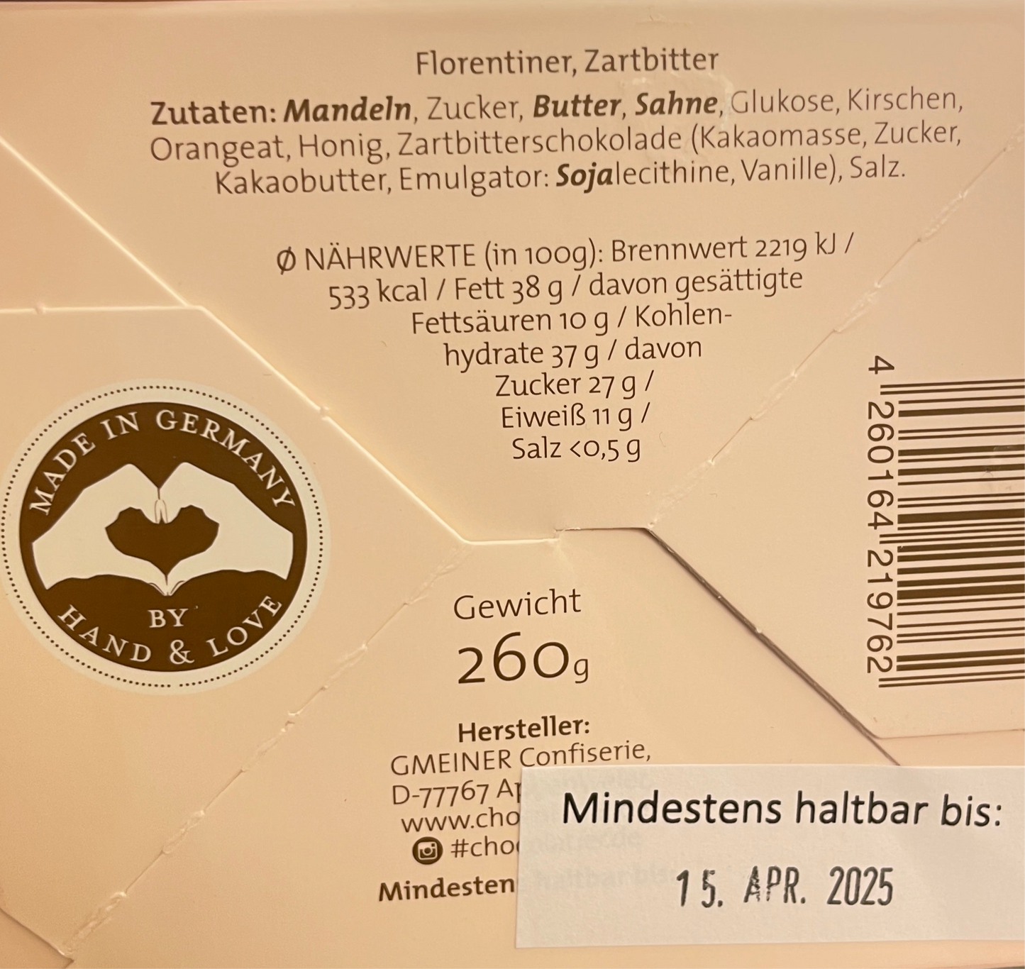 Florentiner Zartbitter Schokolade